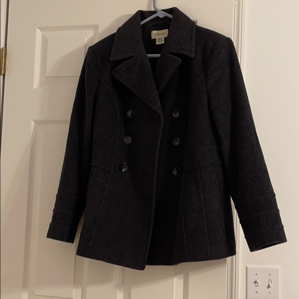 St. John’s Bay dark grey peacoat
